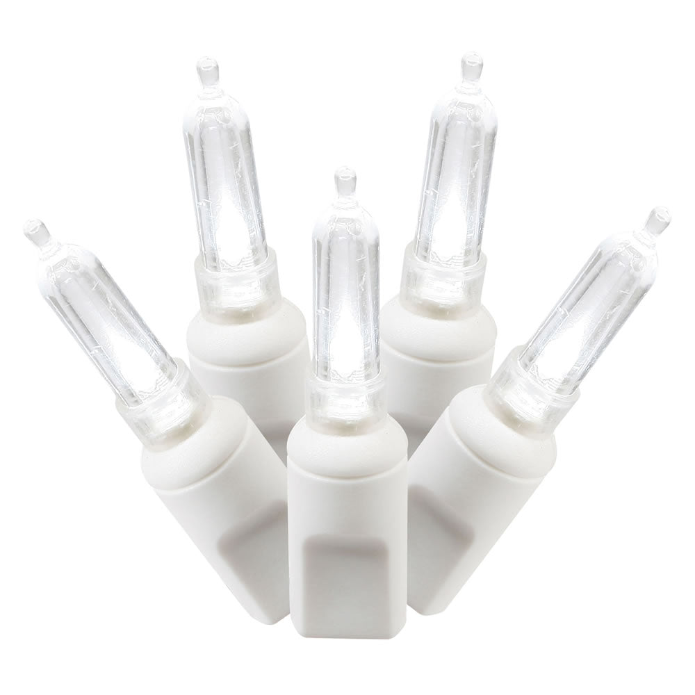 Vickerman 50 Pure-White Italian LED on White Wire 25' Christmas Single Mold Light Strand