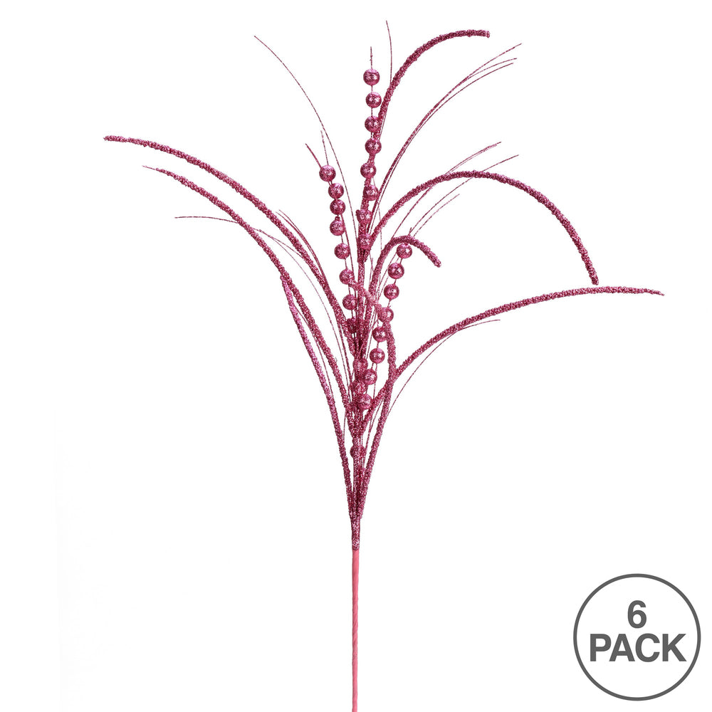 Vickerman 29" Mauve Glitter Harvest Artificial Christmas Spray. Includes 6 sprays per pack.