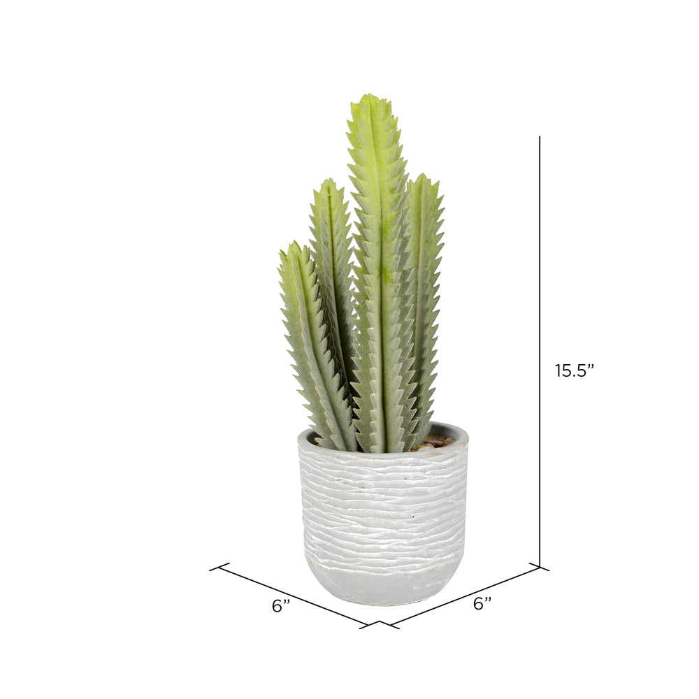 Vickerman 15.5" Artificial Green Cactus Plant.