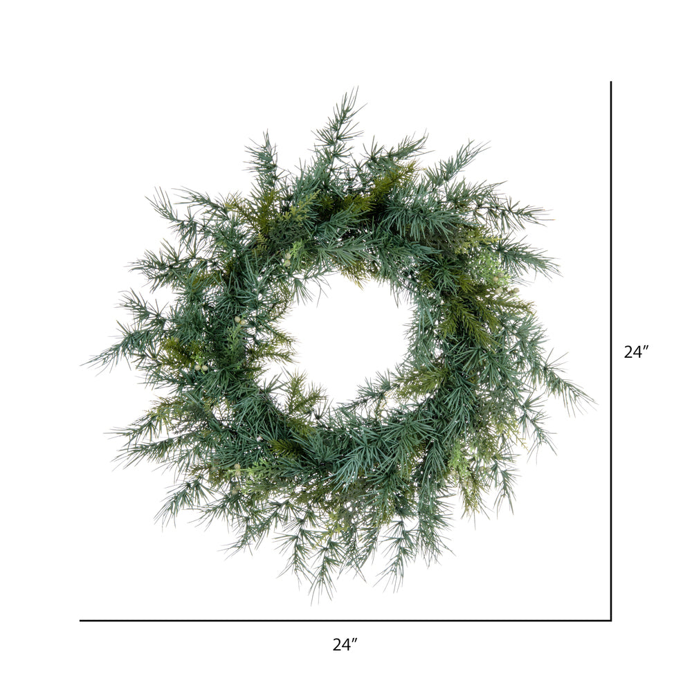 Vickerman 24" Artificial Mixed Fern Cedar Wreath