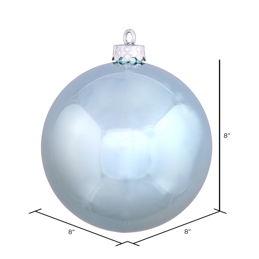 Vickerman 8" Baby Blue Shiny Ball Ornament