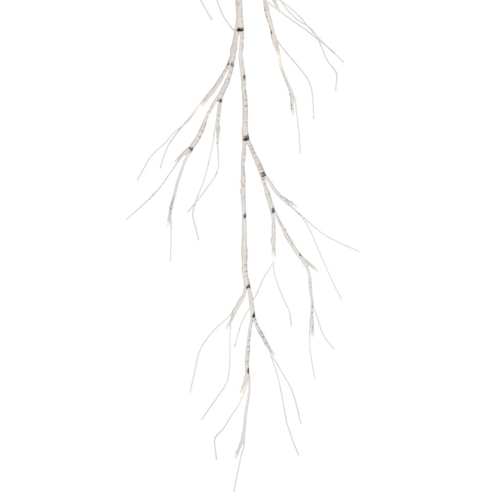Vickerman 6' White Birch Twig Garland Battery Operated Warm White 3mm Wide Angle LED lights.