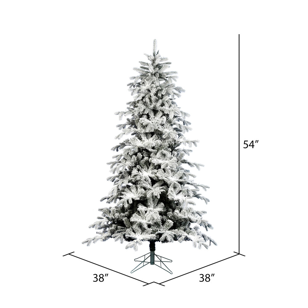 Vickerman 4.5' x 38" Flocked York Spruce Artificial Christmas Tree Unlit.