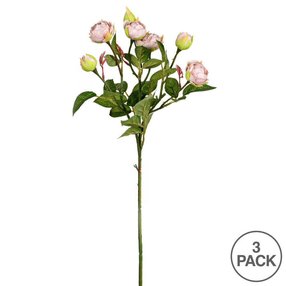 Vickerman 20.5'' Artificial Tea Rose Spray. Includes 3 sprays per pack.