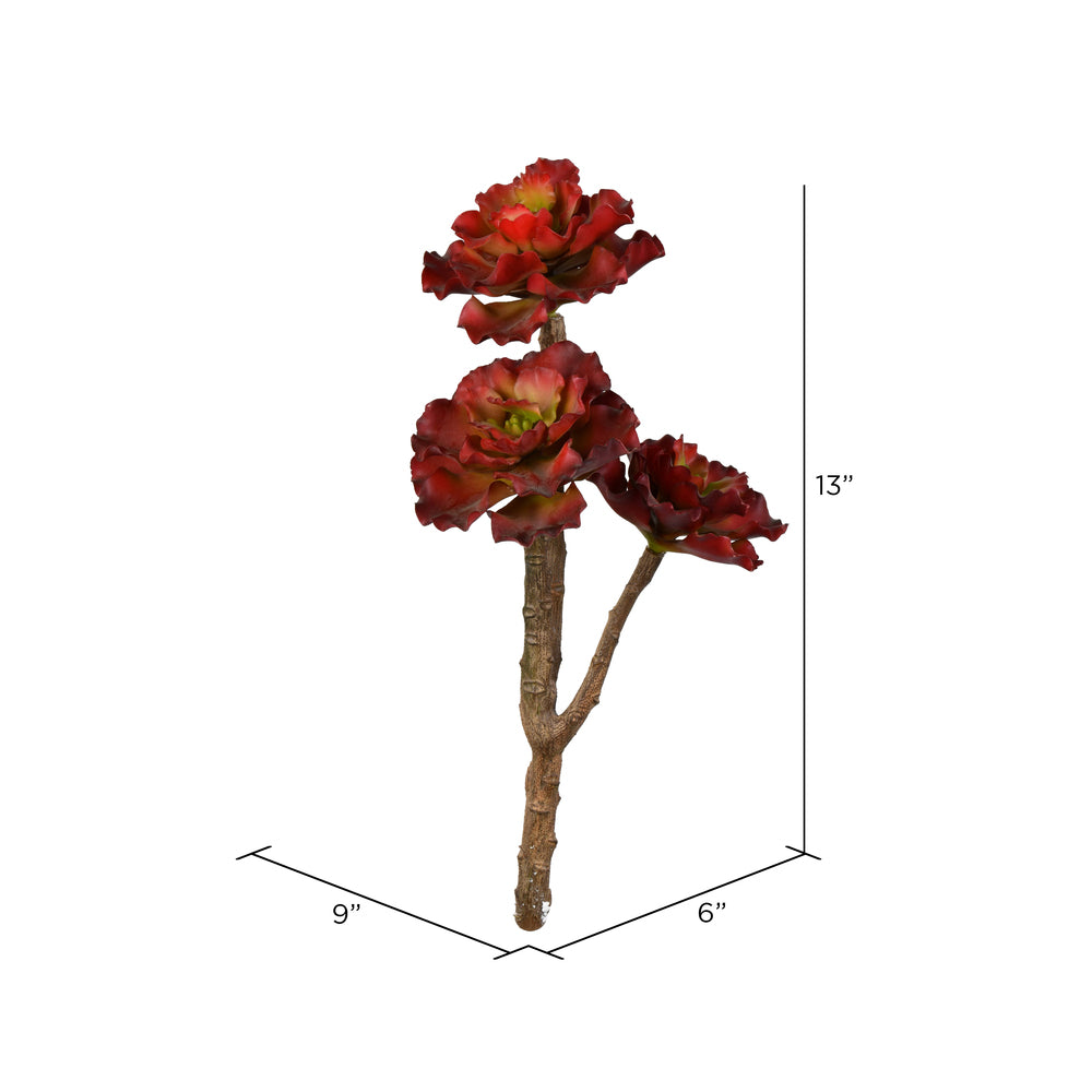 Vickerman 13" Artificial Red Succulent Spray.