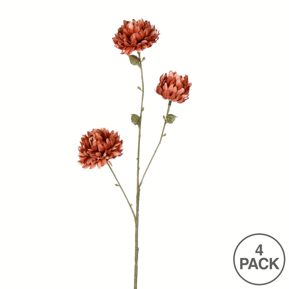 Vickerman 24" Artificial Brown Mum Spray. Includes 4 sprays per pack.