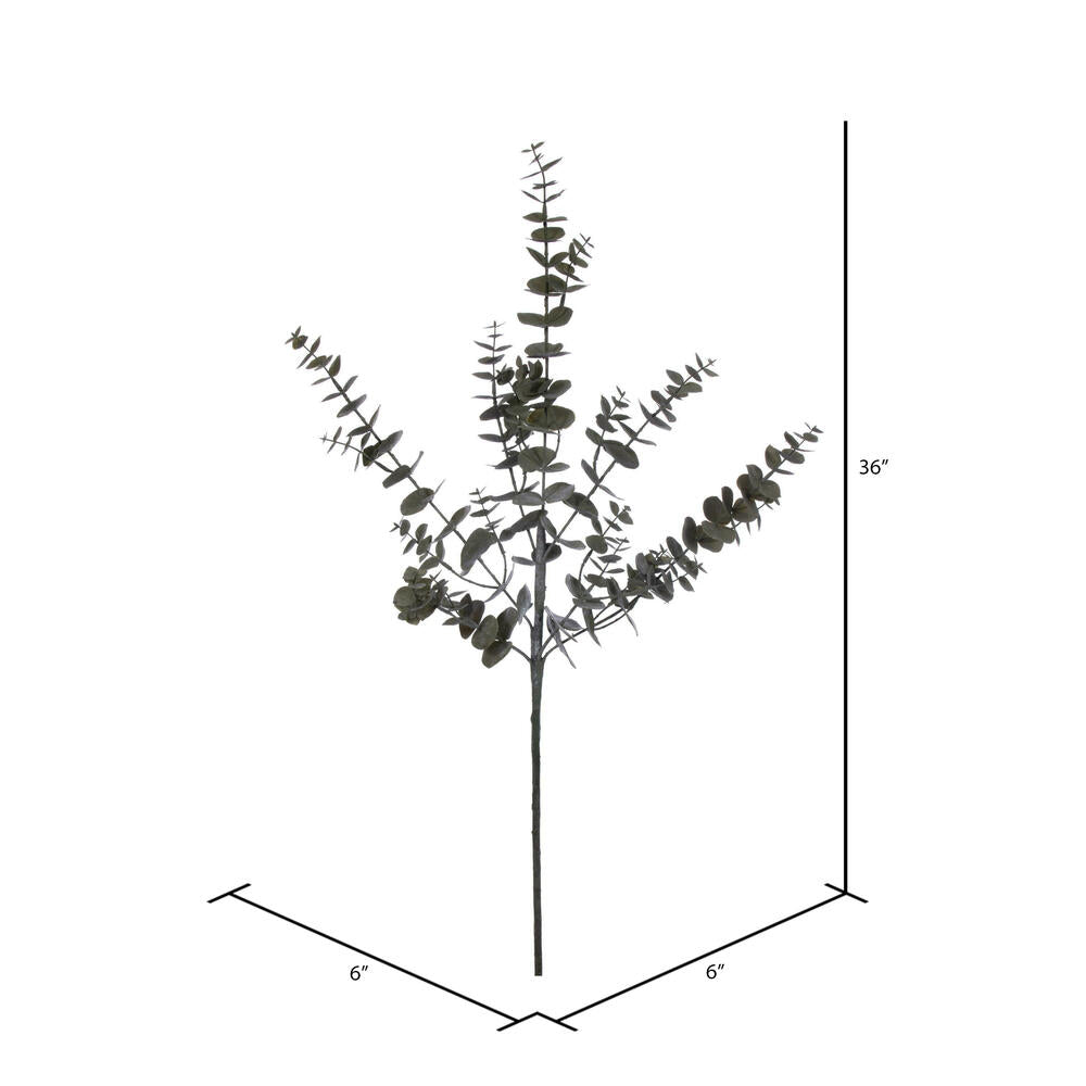 Vickerman 36" Artificial Green Gray Eucalyptus Branch. 3 Branches In A Bag.
