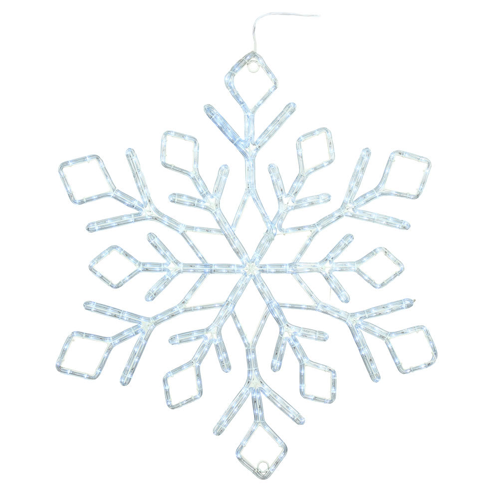 Vickerman 48" Pure White LED Diamond Twinkle Ropelight Snowflake