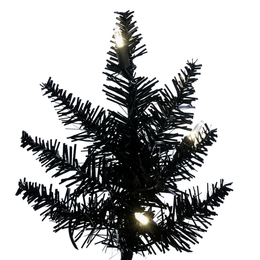 Vickerman 2' x 20" Black Artificial Christmas Tree with 50 Warm White LED Lights.
