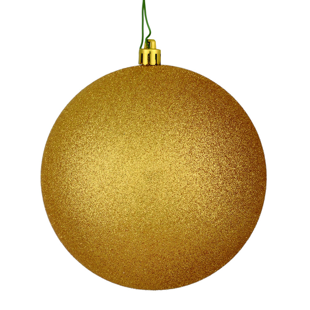 Vickerman 3" Copper/Gold Glitter Ball Drilled 12/Bag