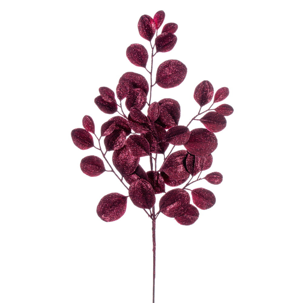 Vickerman 25"Burgundy Artificial Dogwood Glitter Spray 3 per bag.