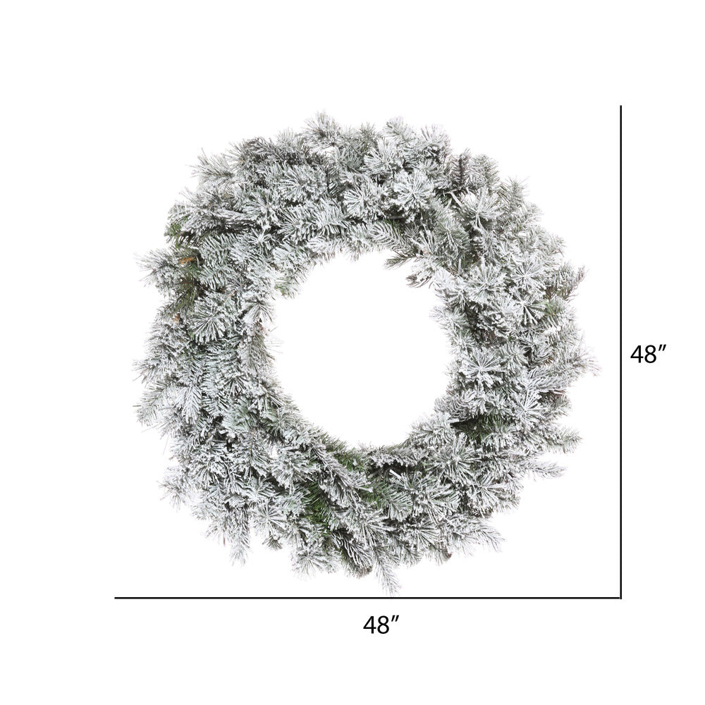Vickerman 48" Flocked Kiana Artificial Christmas Wreath Unlit
