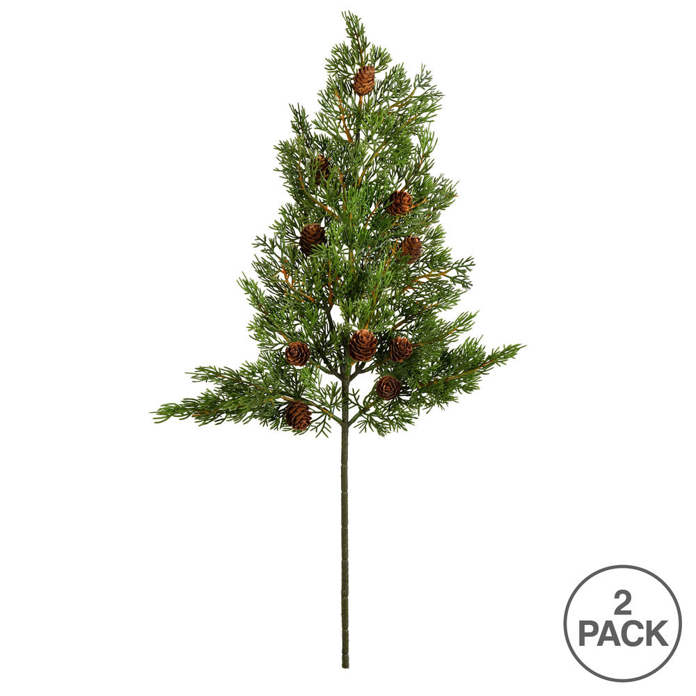Vickerman 26" x 28 Cypress Artificial Christmas Spray. Includes 2 sprays per pack.