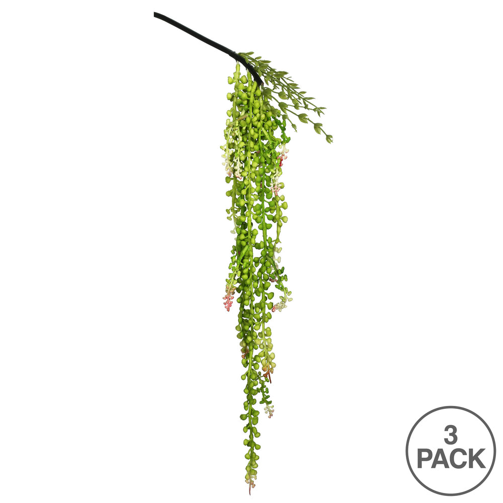 Vickerman 26" Artificial Green String of Pearls Set of 3