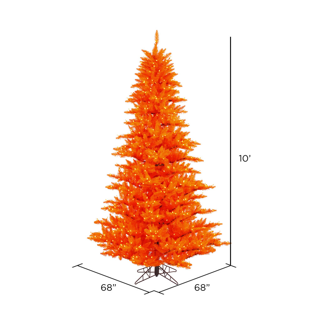 Vickerman 10' Orange Fir Artificial Christmas Tree Orange Dura-lit LED Lights