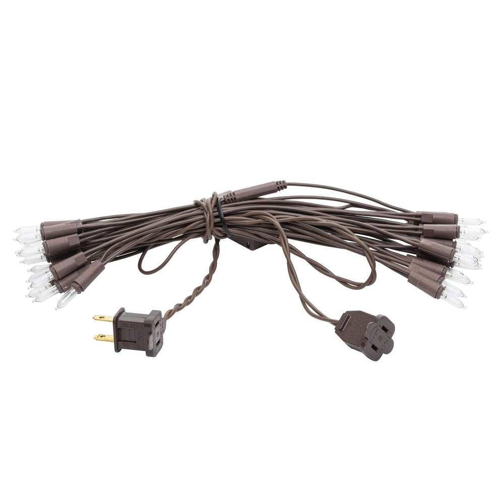 Vickerman 35 LED Warm White Dura-Lit Light on Brown Wire, 26' Christmas Light Strand