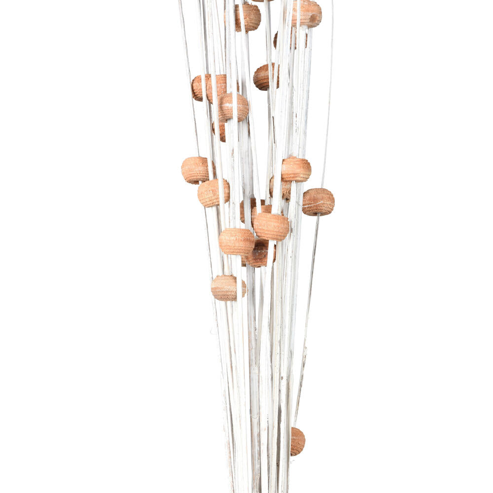 Vickerman Natural Botanicals 32" Natural Dried Ting with Cream Wood Bead- 24 sticks/polybag.