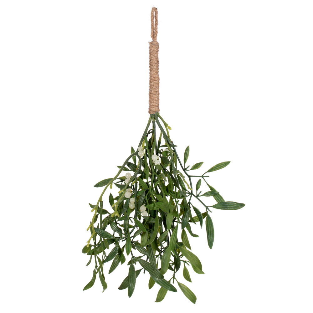 Vickerman 16" Green Artificial Mistletoe with Rope Hanger 4 per bag.