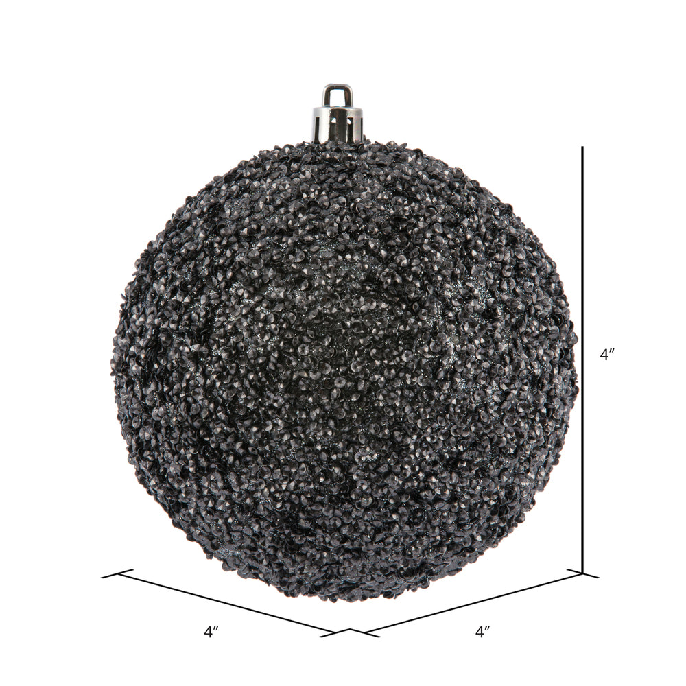 Vickerman 4" Limestone Beaded Ball Ornament 6 per Bag