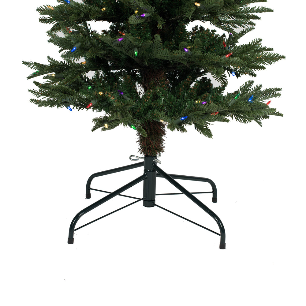 Vickerman 6.5' x 24" Compton Pole Artificial Christmas Tree Multi-colored Dura-Lit LED lights