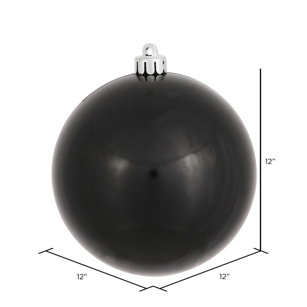 Vickerman 12" Black Candy Ball Ornament