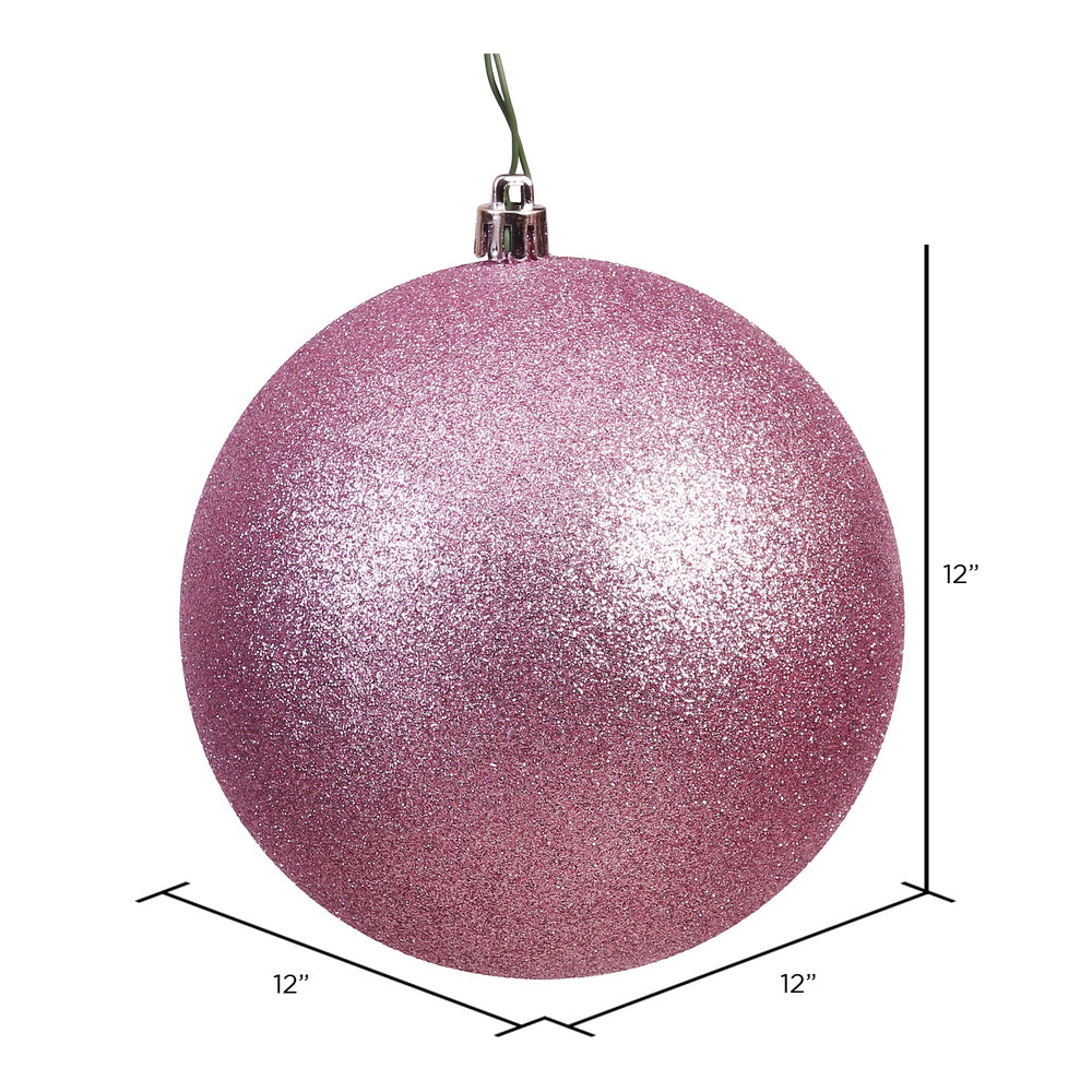 Vickerman 12" Mauve Glitter Ball Ornament