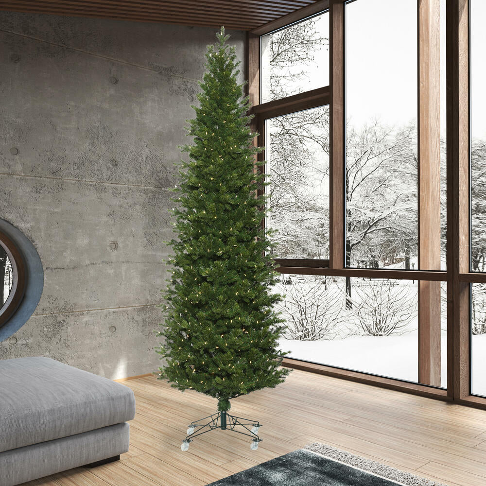 Vickerman 12' x 49" Eagle Fraser Slim Artificial Christmas Tree Warm White Dura-lit LED Lights