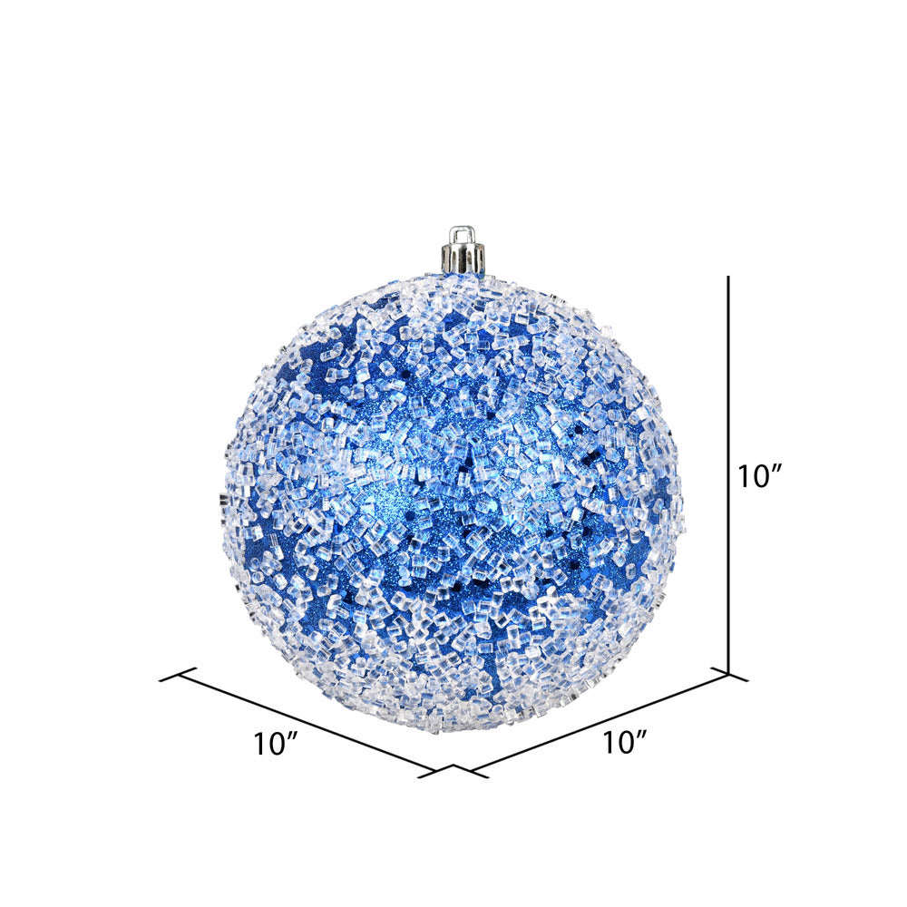 Vickerman 10" Blue Glitter Hail Ball Ornament