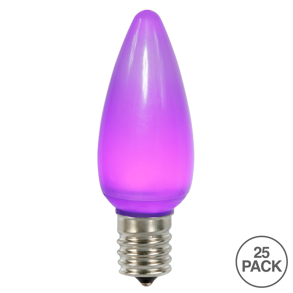 Vickerman C9 Ceramic LED Purple Twinkle Bulb Nickel Base 120V .6 Watts 25 Bulbs per Pack