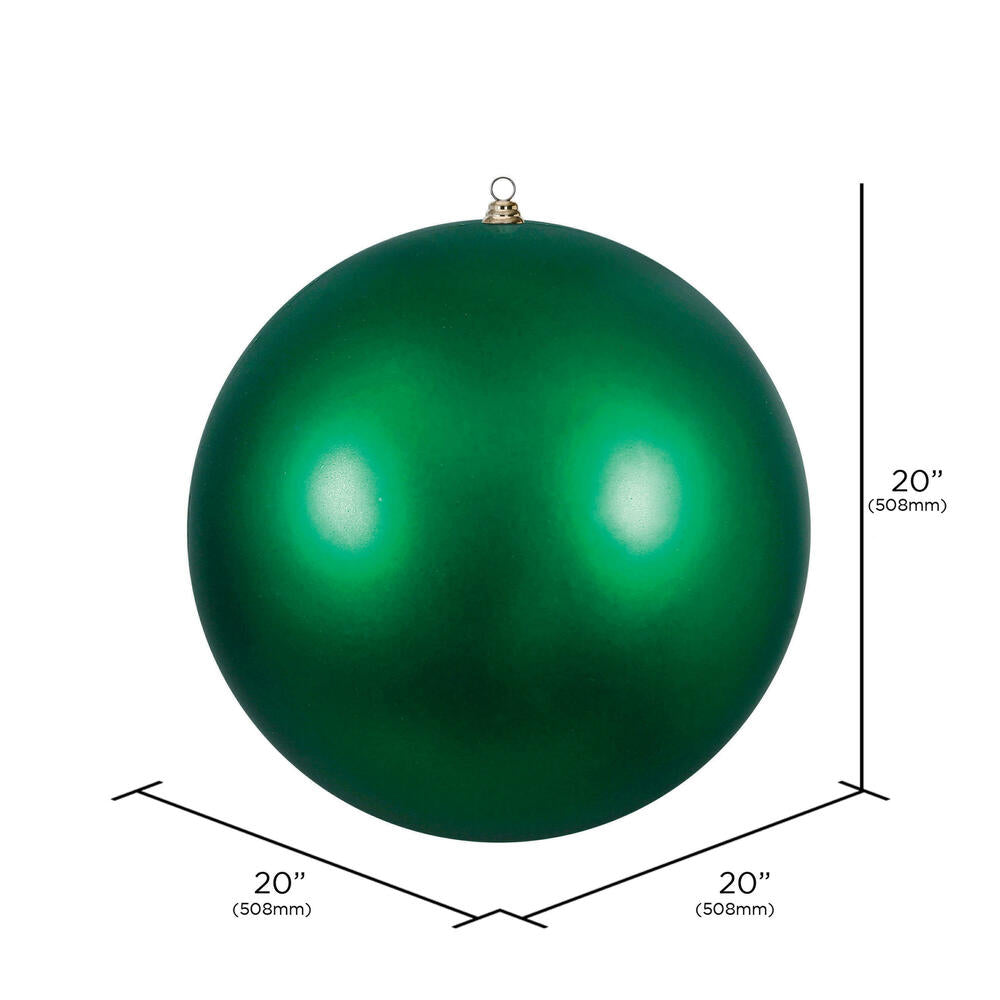 Vickerman 20" Giant Matte Emerald Ball Christmas Ornament UV Resistant