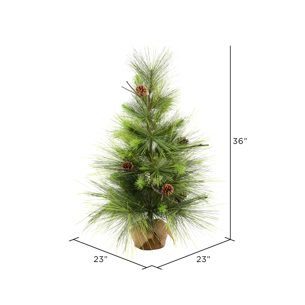 Vickerman 3' x 23" Boulder Pine Artificial Christmas Tree Unlit