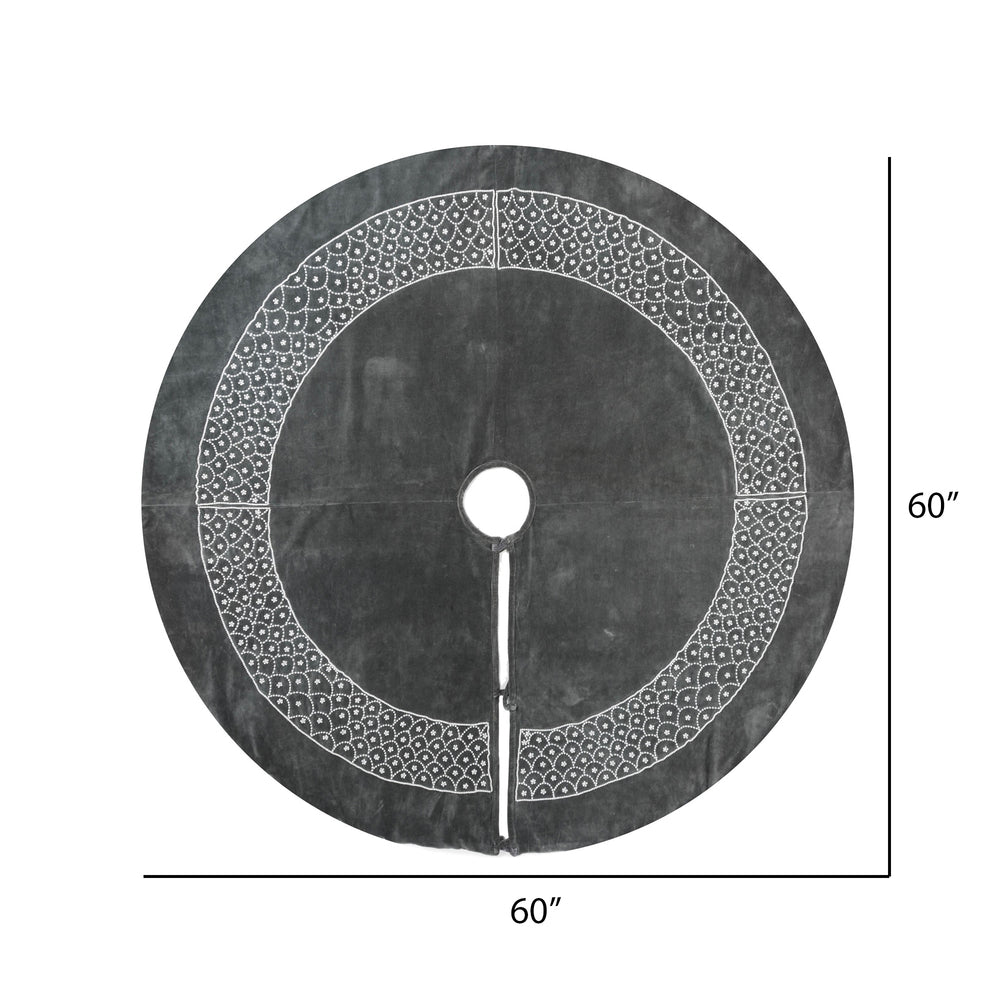 Vickerman Decorative 60" Blue Pearl Collection Christmas Tree Skirt