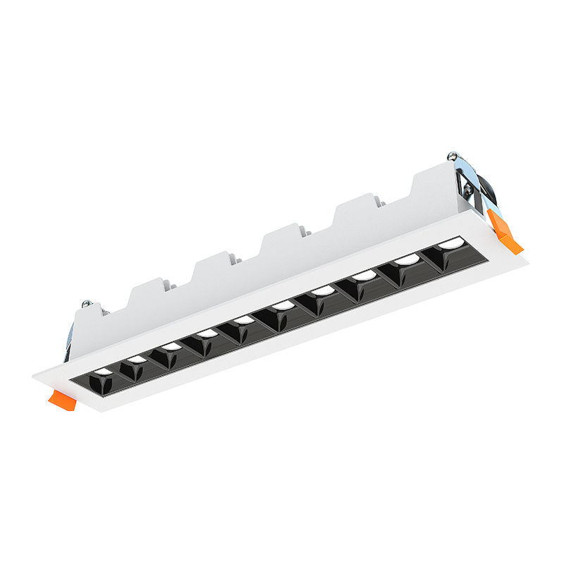 Westgate Snap-In 12In 12-Head Optic Linear Light 18W 1200 Lumens Select 5Cct Cr90 45-Degree Dim, Residential Lighting, 18W, 1200 Lumens, 27K/30K/35K/40K/50K, White +Black TRIAC Dimming