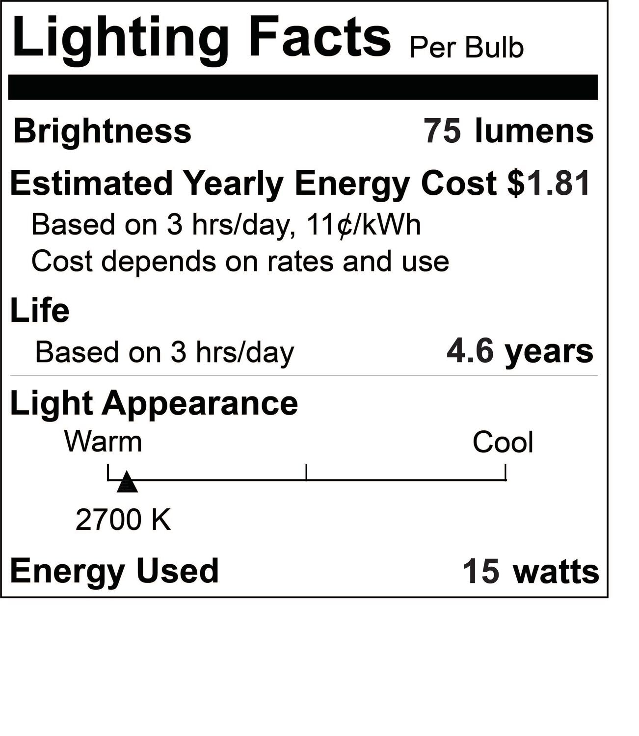 BULBRITE INCANDESCENT CA8 CANDELABRA SCREW (E12) 15W DIMMABLE LIGHT BULB 2700K/WARM WHITE 50PK (403115)