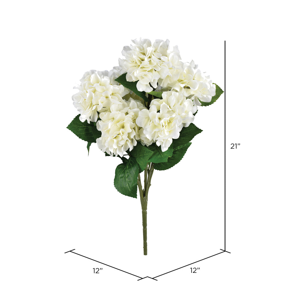 Vickerman 21" Artificial White Hydrangea Bush.