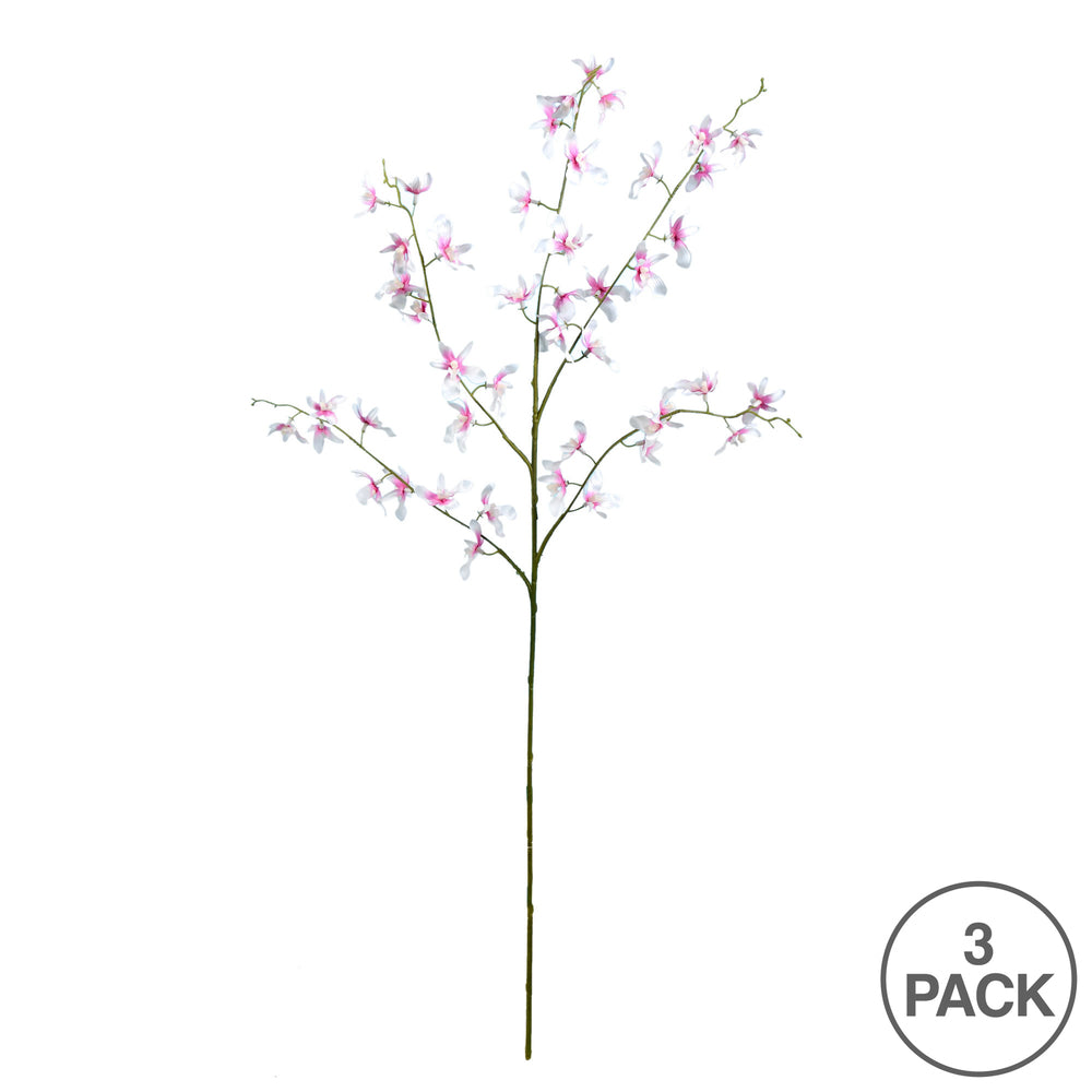 Vickerman 35" Artificial Mini Pink Dancing Orchid Spray. Includes 3 sprays per pack.