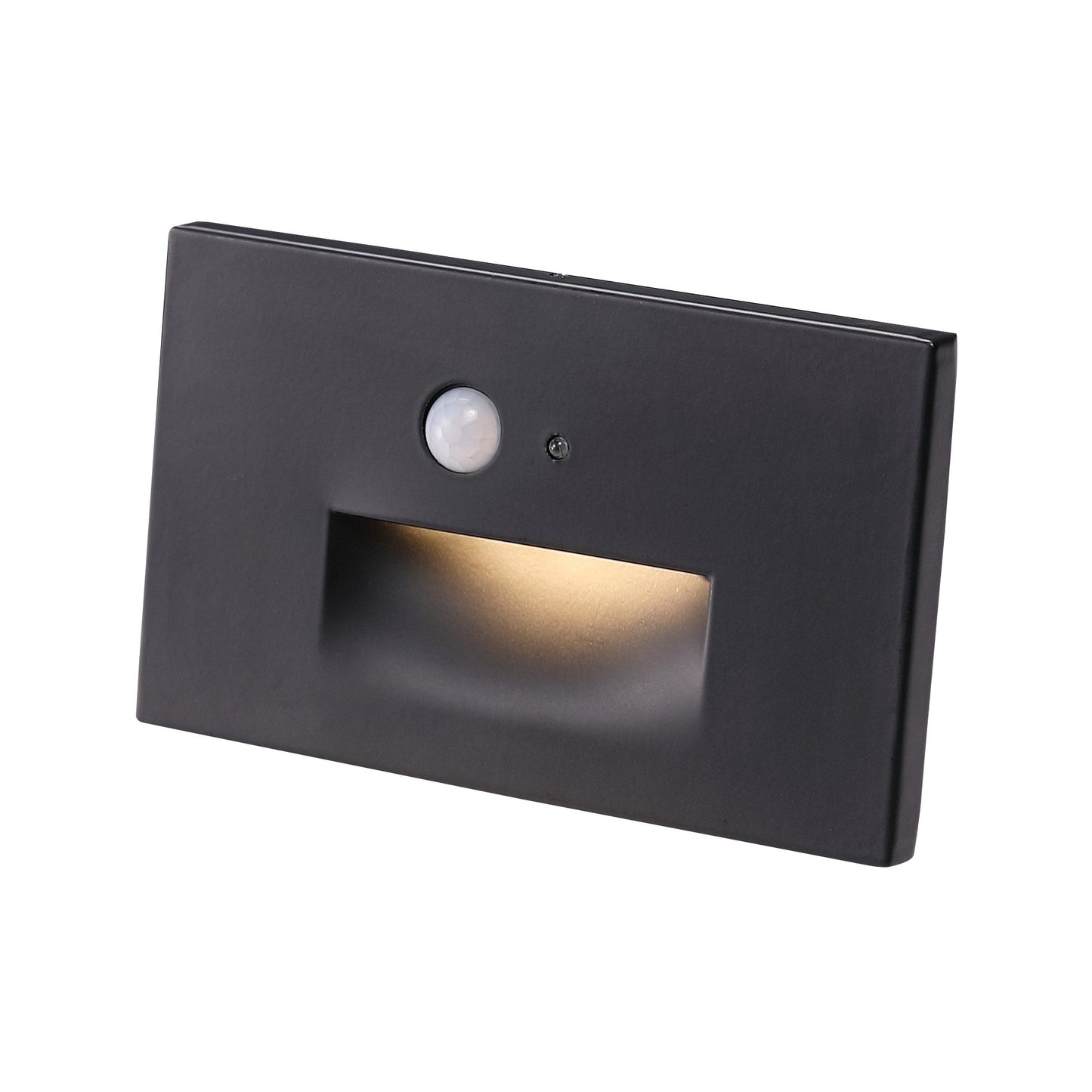 ASD Lighting LED Step Light Horizontal 3W 120V CCT Selectable 3000/4000/5000K with Motion Sensor and Photocell Black ETL
