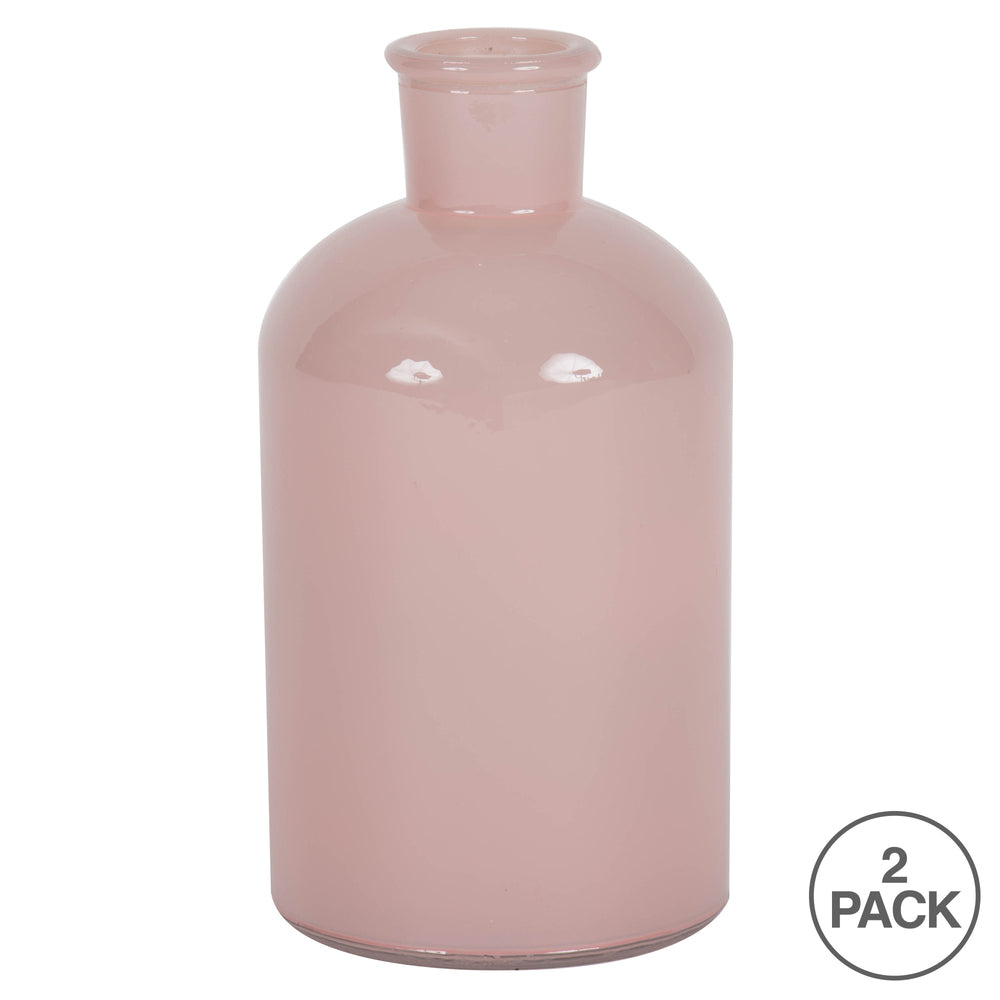 Vickerman 8" Almondine Painted Glass Bottle Set of 2