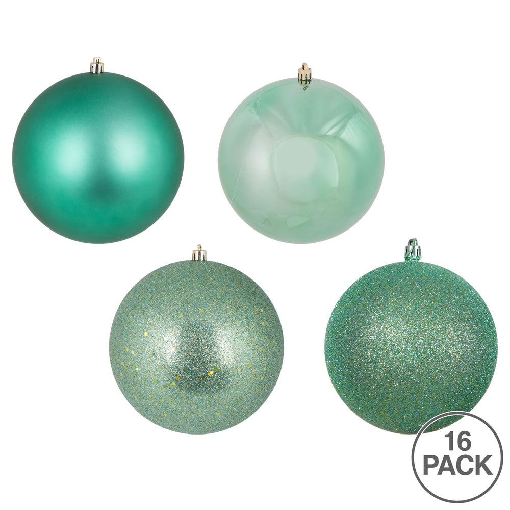 Vickerman 3" Sea Foam 4-Finish Ball Ornament Assortment 16 per Box