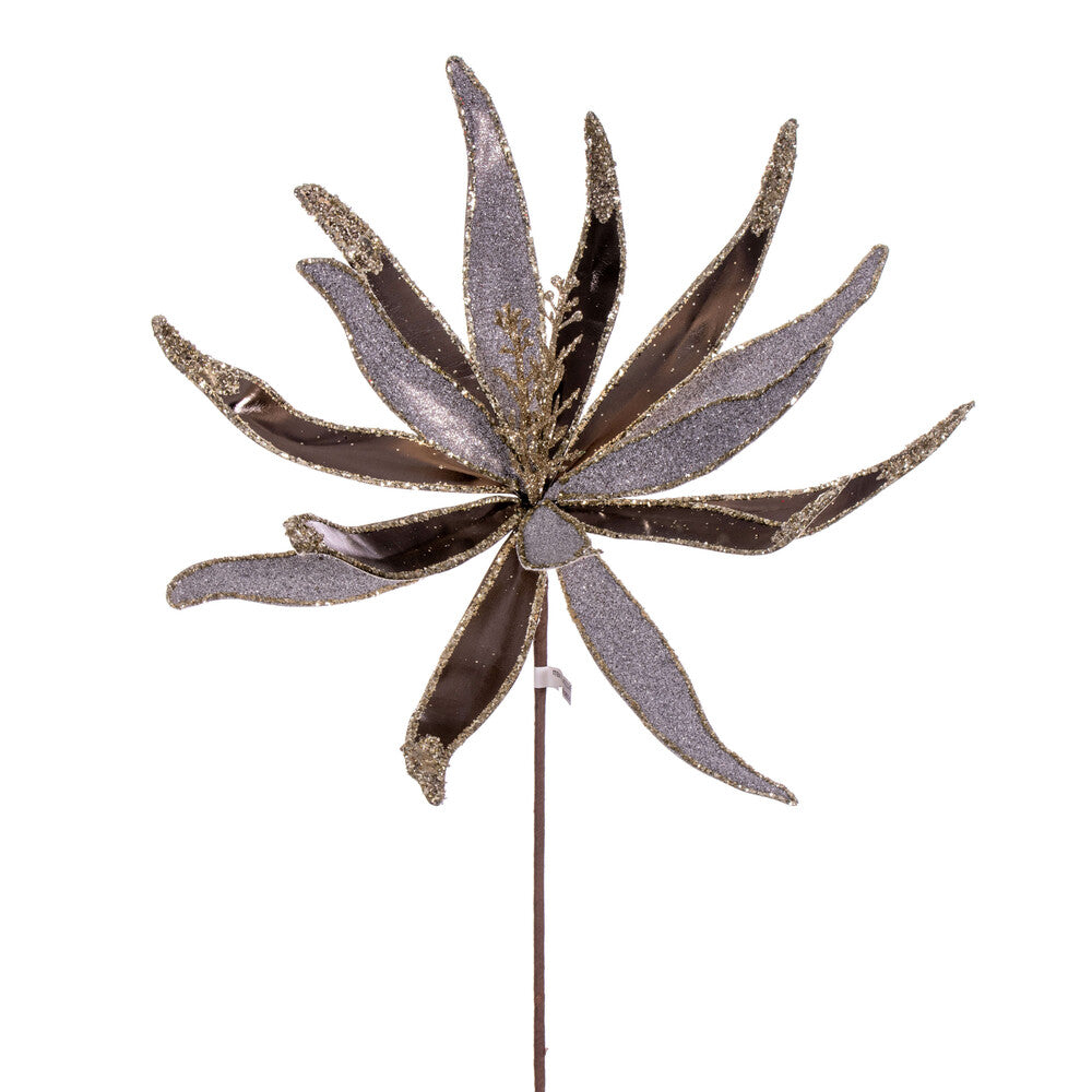 Vickerman 24" Mocha Metallic and Frosted Glitter Papyrus 2 per bag.