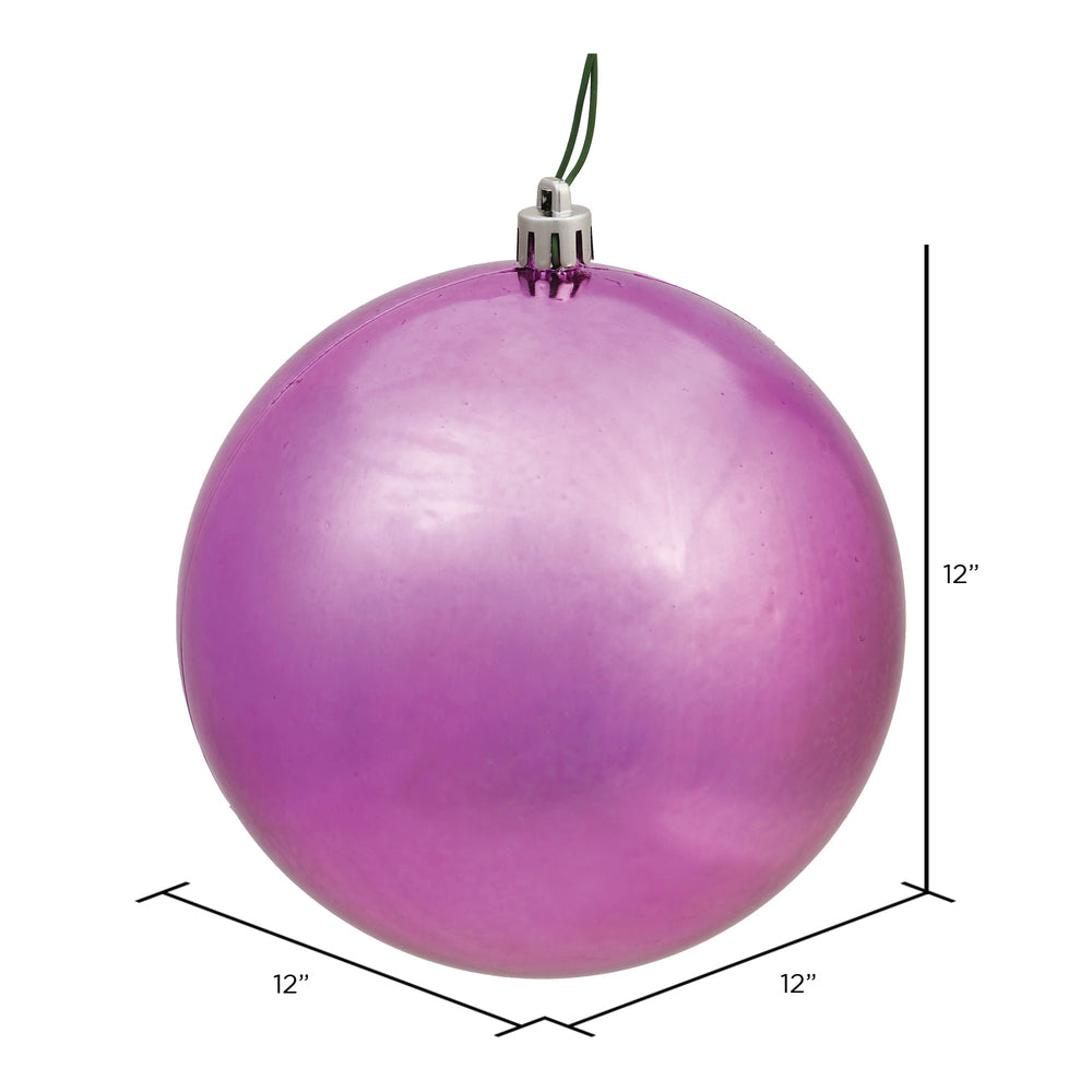 Vickerman 12" Mauve Shiny Ball Ornament