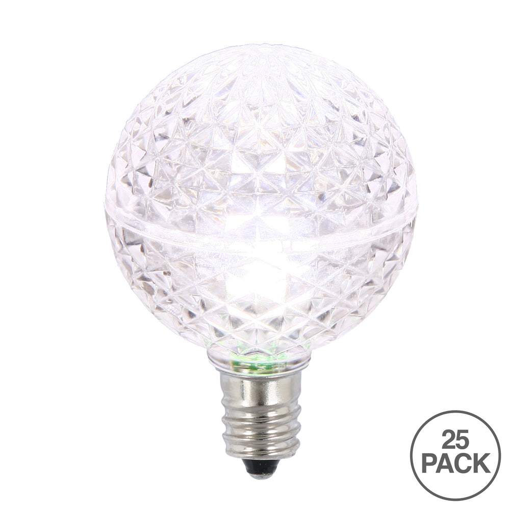 Vickerman G40 LED Pure White Replacement Bulb package of 25