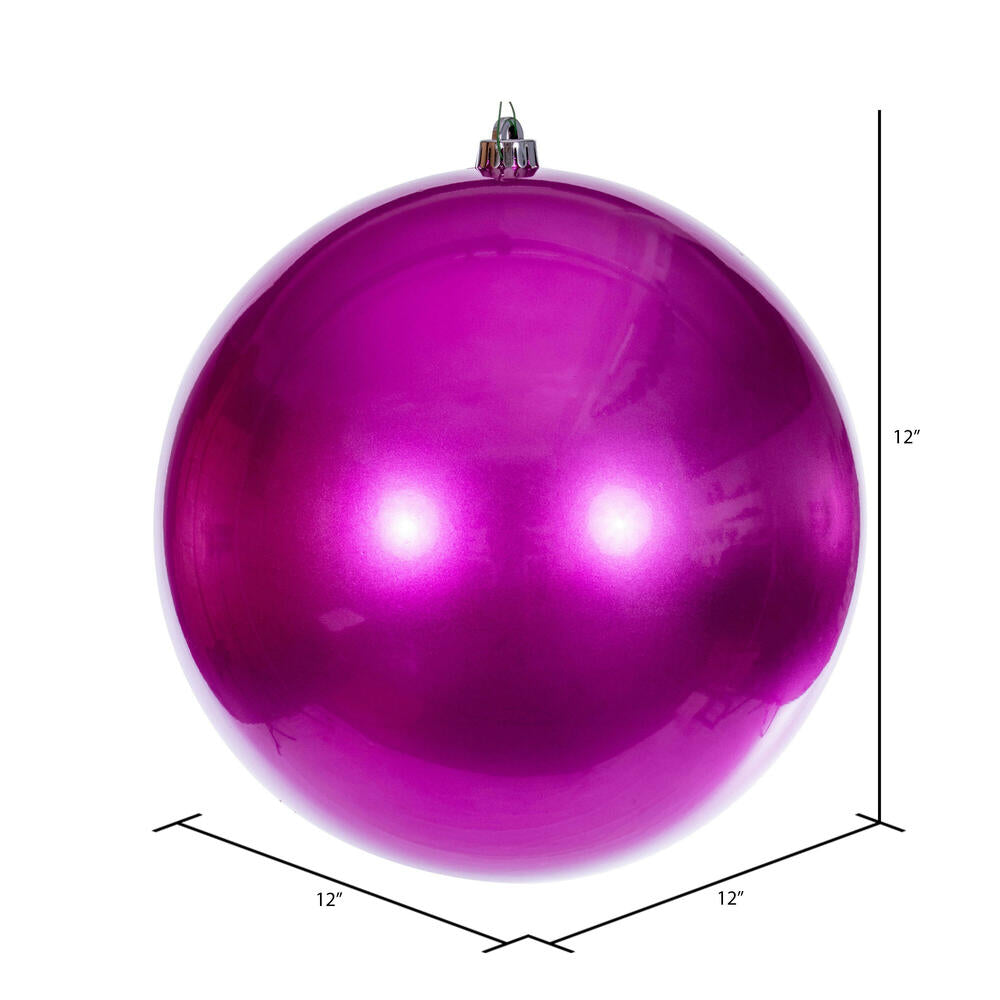 Vickerman 12" Hot Pink Candy Ball Ornament 1 per bag.