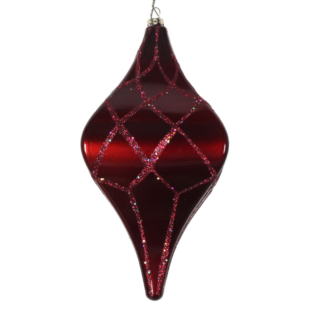 Vickerman 8" Burgundy Candy Glitter Net Drop Christmas Ornament