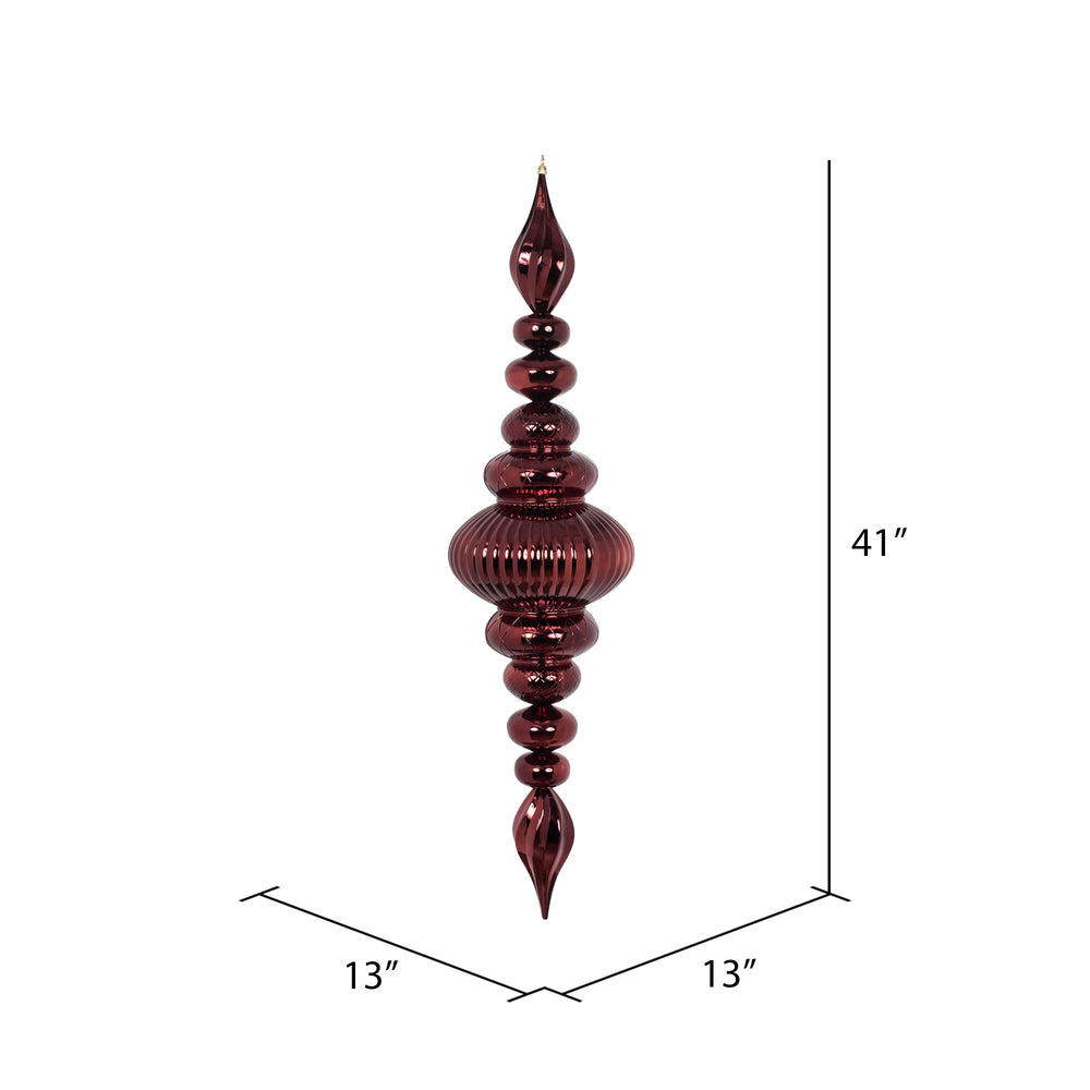 Vickerman 41" Burgundy Shiny Finial Ornament