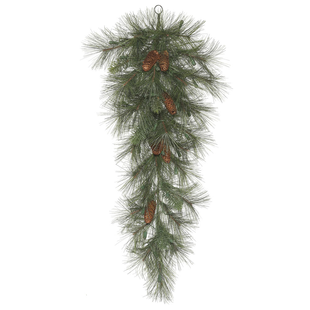 Vickerman 32" X 16" Artificial Nederland Mix Pine Teardrop with 39 PLASTIC/NEEDLE tips and 50 Clear Dura-Lit® Incandescent Mini Lights