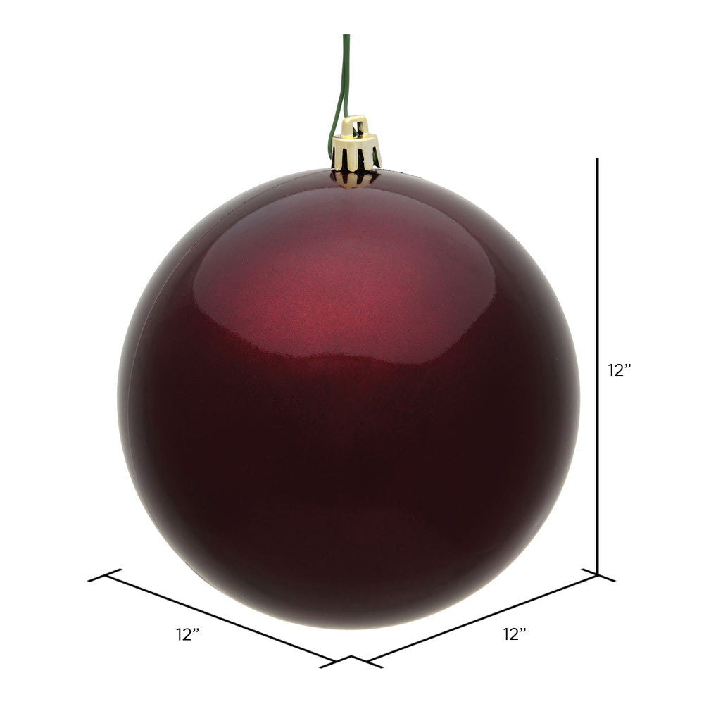 Vickerman 12" Burgundy Candy Ball Ornament