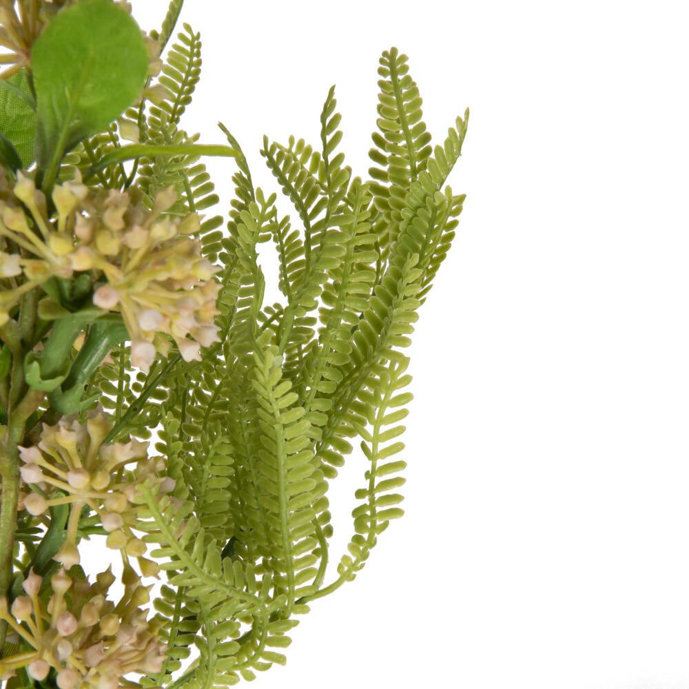 Vickerman 14" Mustard Yellow Artificial Wild Berry and Green Fern Bundle 2 per bag.