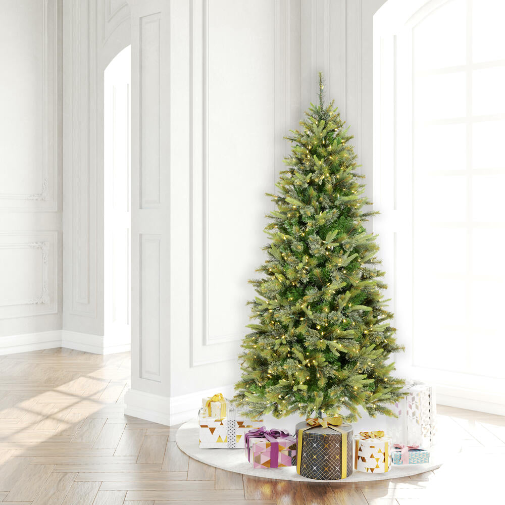 Vickerman 7.5' Cashmere Slim Artificial Christmas Tree Warm White Dura-Lit® LED Lights