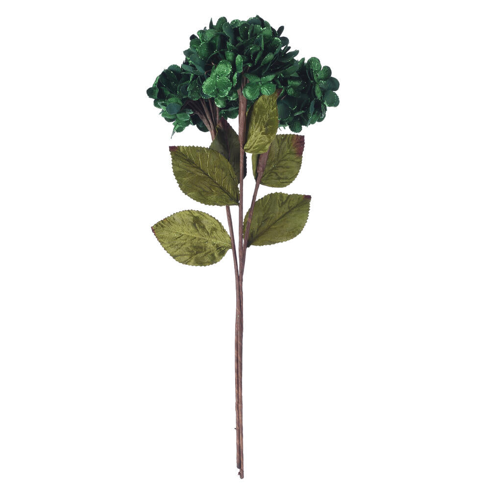 Vickerman 17" Artificial Emerald Hydrangea Christmas Spray 3 per bag